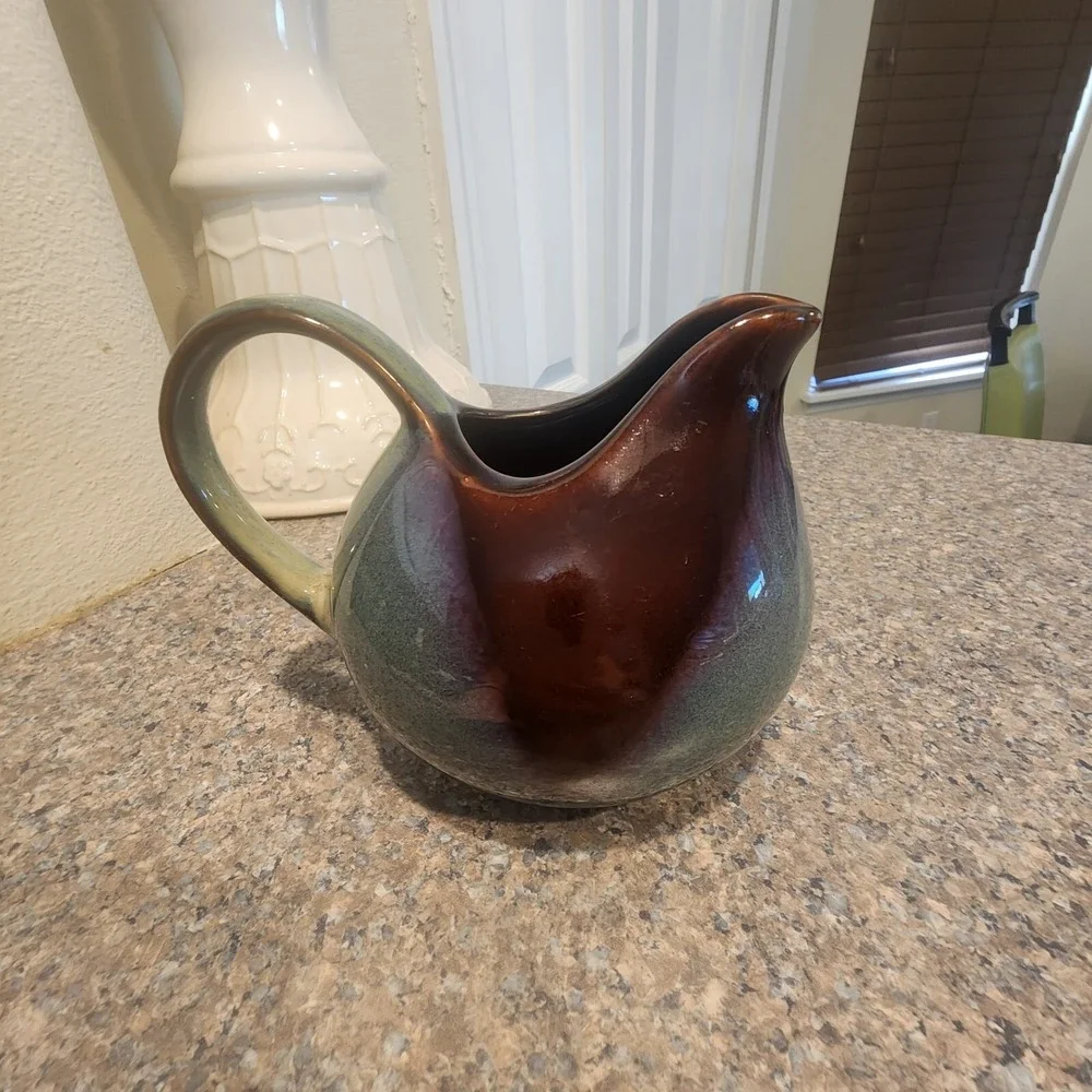 Stoneware Sango Nova Style Blue Green Brown Coffee Creamer Pitcher‎ 1.5 Cups